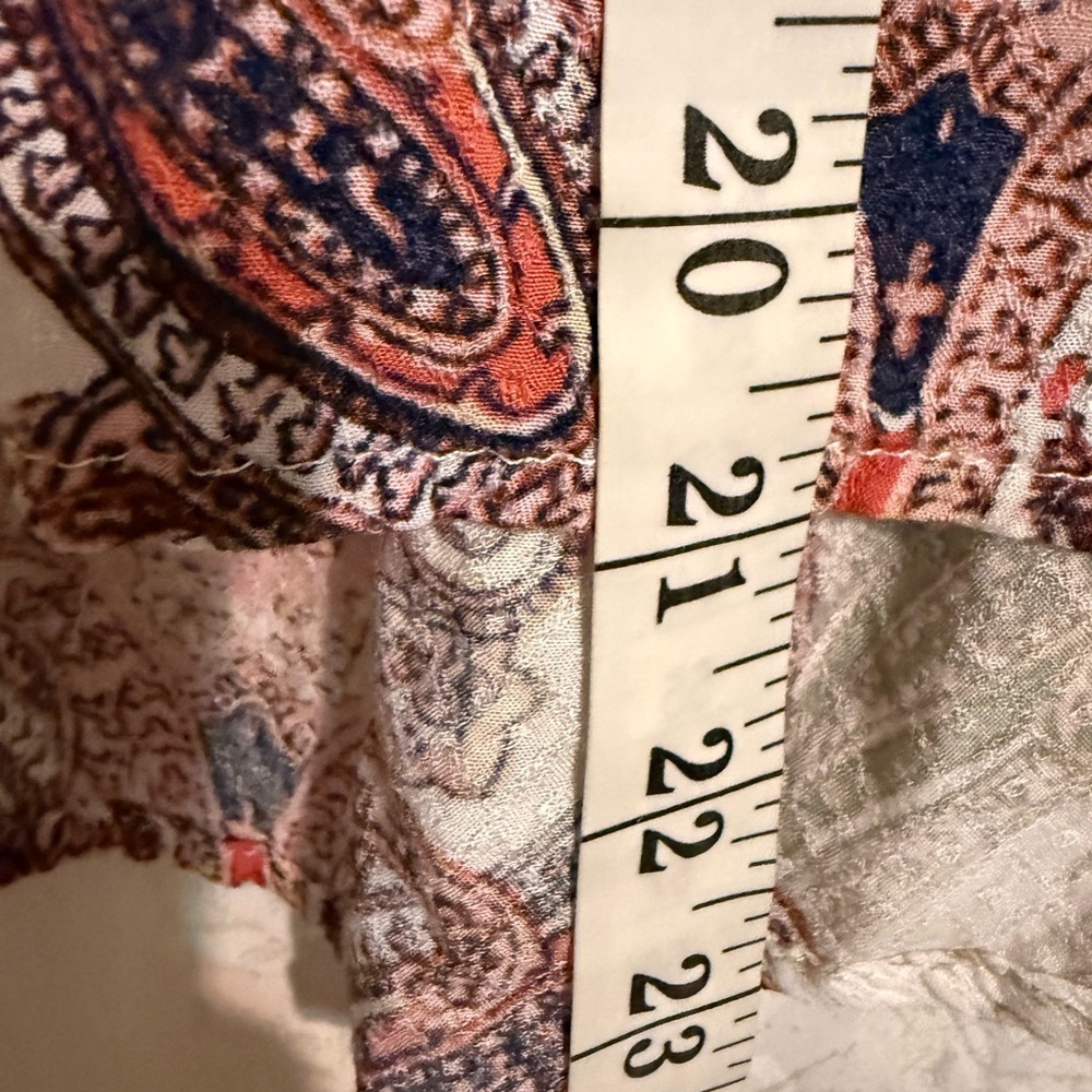 Vintage America Multicolor Paisley Off Or On The Shoulder Smocked Blouse, Sz Lg - Picture 10 of 10
